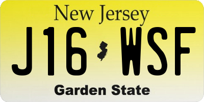 NJ license plate J16WSF