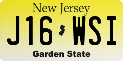 NJ license plate J16WSI