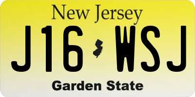 NJ license plate J16WSJ