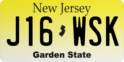 NJ license plate J16WSK
