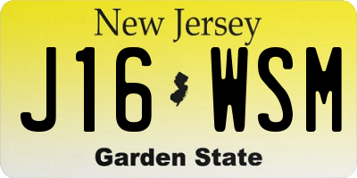 NJ license plate J16WSM