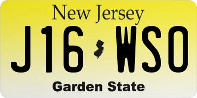 NJ license plate J16WSO