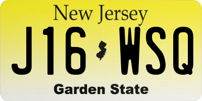 NJ license plate J16WSQ