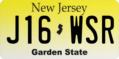 NJ license plate J16WSR