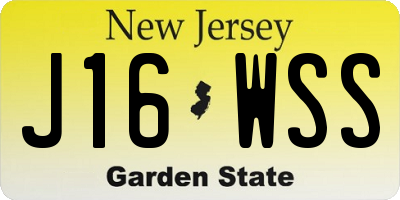 NJ license plate J16WSS