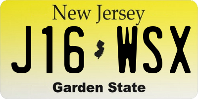 NJ license plate J16WSX
