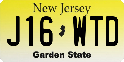 NJ license plate J16WTD