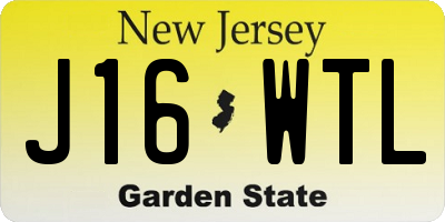 NJ license plate J16WTL