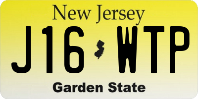 NJ license plate J16WTP
