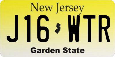 NJ license plate J16WTR