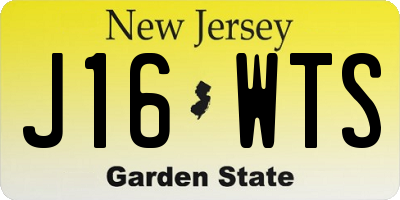NJ license plate J16WTS