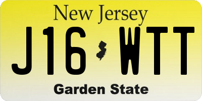 NJ license plate J16WTT