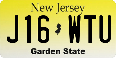 NJ license plate J16WTU