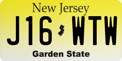 NJ license plate J16WTW