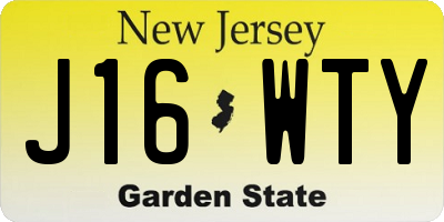 NJ license plate J16WTY