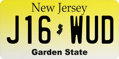 NJ license plate J16WUD