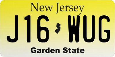 NJ license plate J16WUG