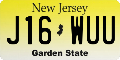 NJ license plate J16WUU