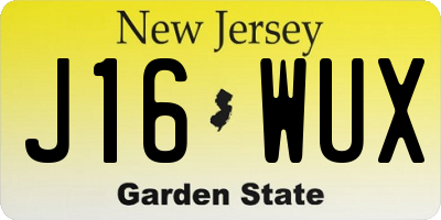 NJ license plate J16WUX