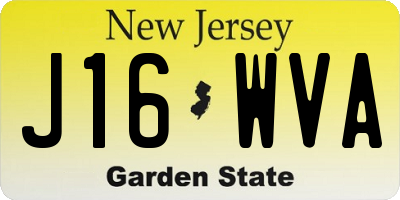 NJ license plate J16WVA
