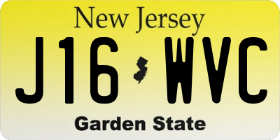 NJ license plate J16WVC
