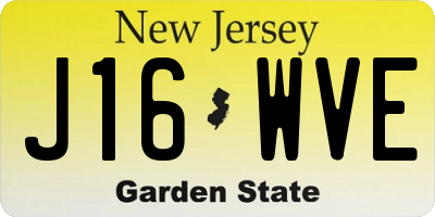 NJ license plate J16WVE
