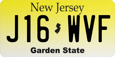 NJ license plate J16WVF