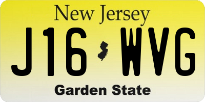 NJ license plate J16WVG