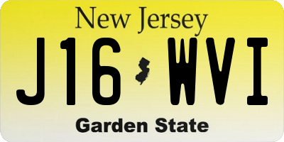 NJ license plate J16WVI