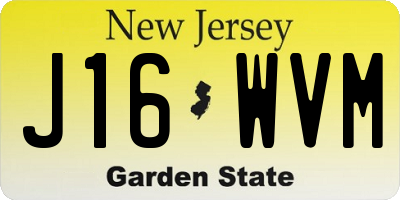 NJ license plate J16WVM