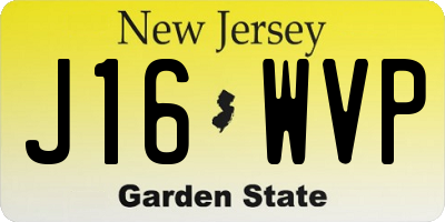 NJ license plate J16WVP