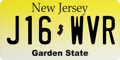 NJ license plate J16WVR