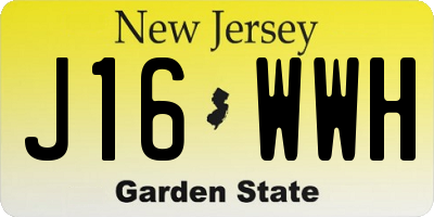 NJ license plate J16WWH