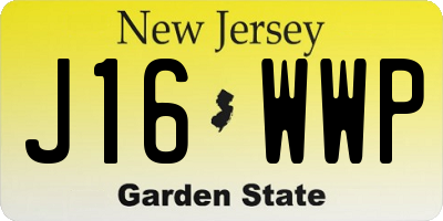 NJ license plate J16WWP