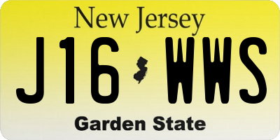 NJ license plate J16WWS