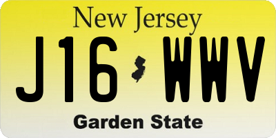 NJ license plate J16WWV
