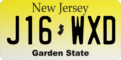 NJ license plate J16WXD