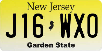 NJ license plate J16WXO