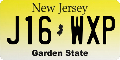 NJ license plate J16WXP