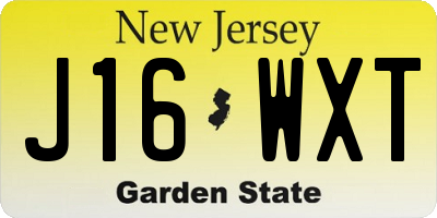 NJ license plate J16WXT