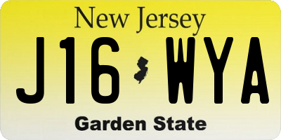 NJ license plate J16WYA