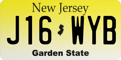 NJ license plate J16WYB