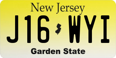 NJ license plate J16WYI