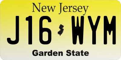 NJ license plate J16WYM
