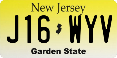 NJ license plate J16WYV