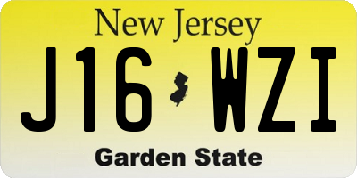 NJ license plate J16WZI