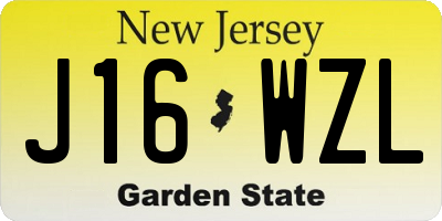 NJ license plate J16WZL