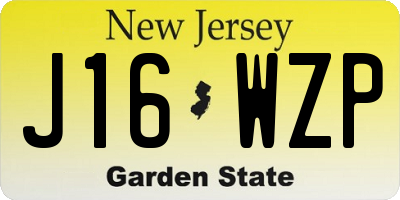 NJ license plate J16WZP