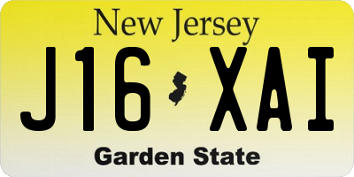 NJ license plate J16XAI
