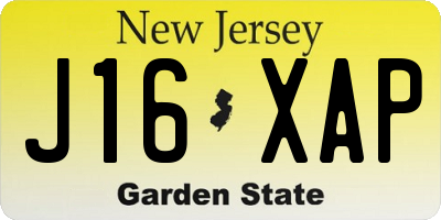 NJ license plate J16XAP